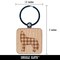 Plaid Howling Wolf Buffalo Print Engraved Wood Square Keychain Tag Charm